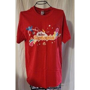 Wawa Siptopia 2016 Red Dual Sided Graphic T Shirt M Med Medium Promotional NWOT